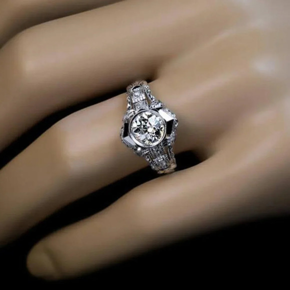 ▶Silver Plated Wedding engagement Ring for Women, F115 - Picture 4 of 6